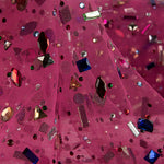 Tul Luxury Fucsia con Pedrería Multicolor - Ribes y Casals