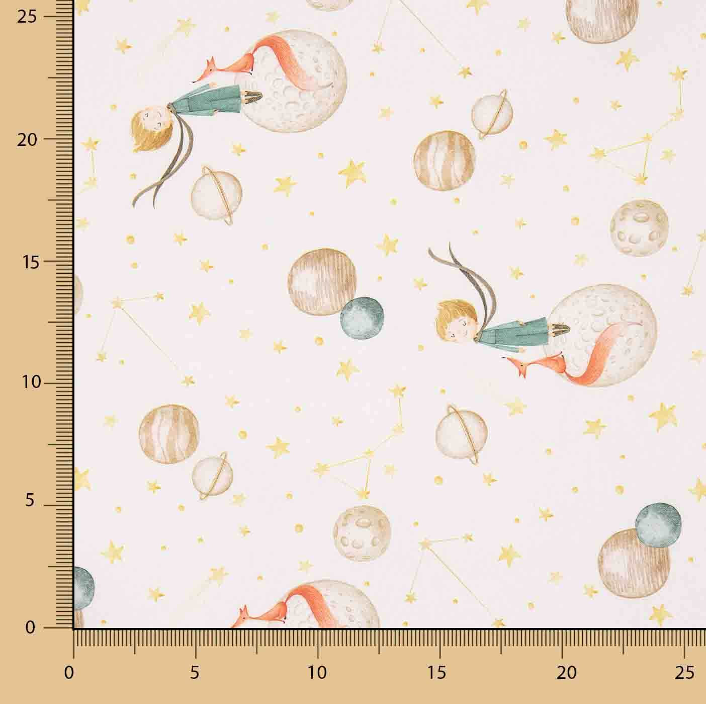 Sábana Algodón Estampada Principito y Planetas - Ribes y Casals
