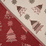 Loneta Jacquard Navidad Abetos Rojo con Lúrex - Ribes y Casals