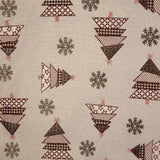 Loneta Jacquard Navidad Abetos Rojo con Lúrex - Ribes y Casals