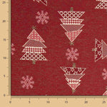 Loneta Jacquard Navidad Abetos Rojo con Lúrex - Ribes y Casals
