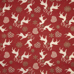 Loneta Jacquard Navidad Nórdica Rojo con Lúrex - Ribes y Casals