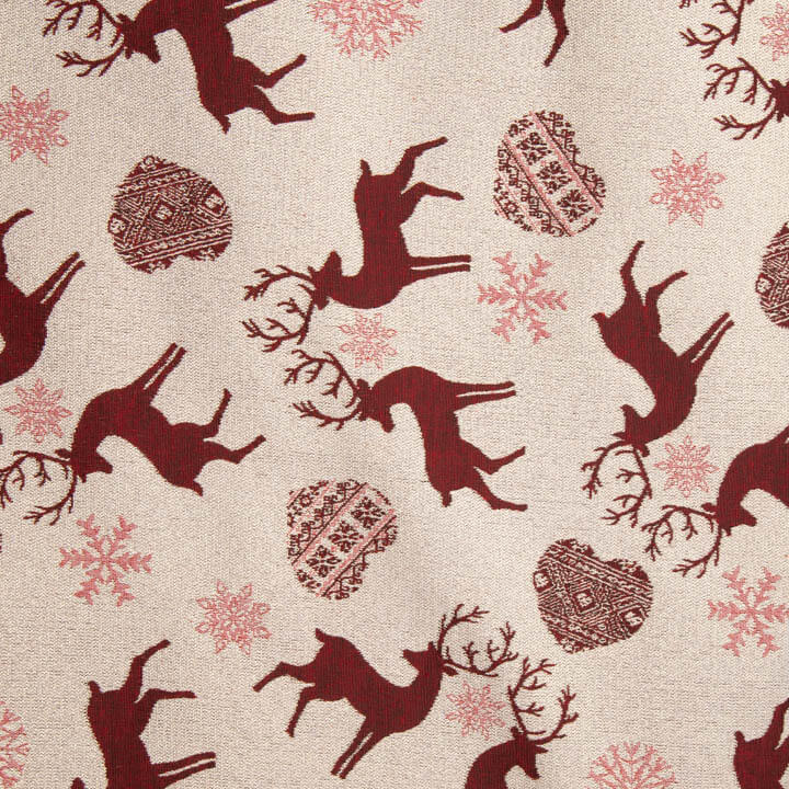 Loneta Jacquard Navidad Nórdica Rojo con Lúrex - Ribes y Casals