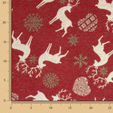 Loneta Jacquard Navidad Nórdica Rojo con Lúrex - Ribes y Casals