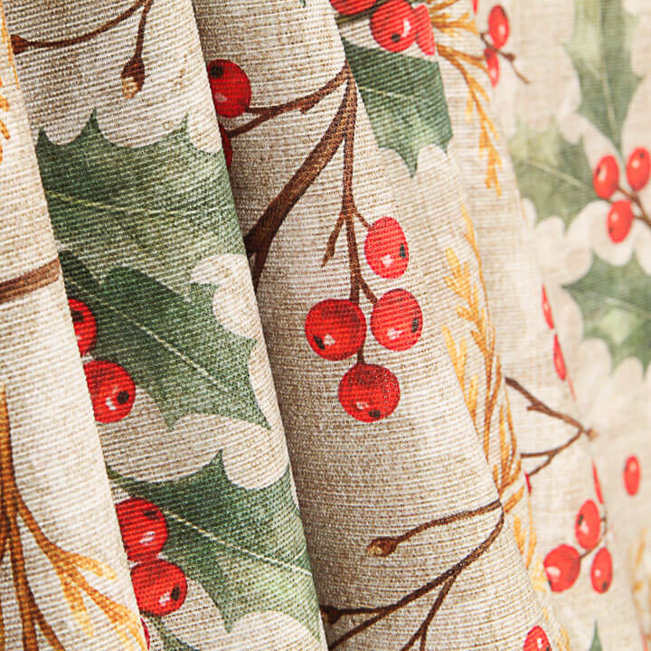 Loneta Estampada Acebo Navideño - Ribes y Casals