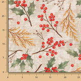 Loneta Estampada Acebo Navideño - Ribes y Casals