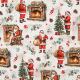 Loneta Estampada Papá Noel y Chimenea - Ribes y Casals