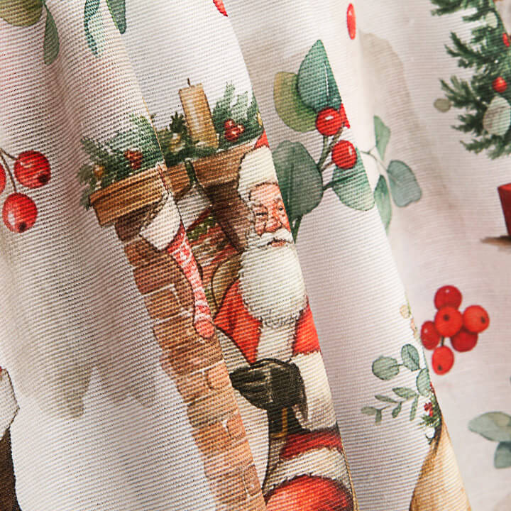 Loneta Estampada Papá Noel y Chimenea - Ribes y Casals