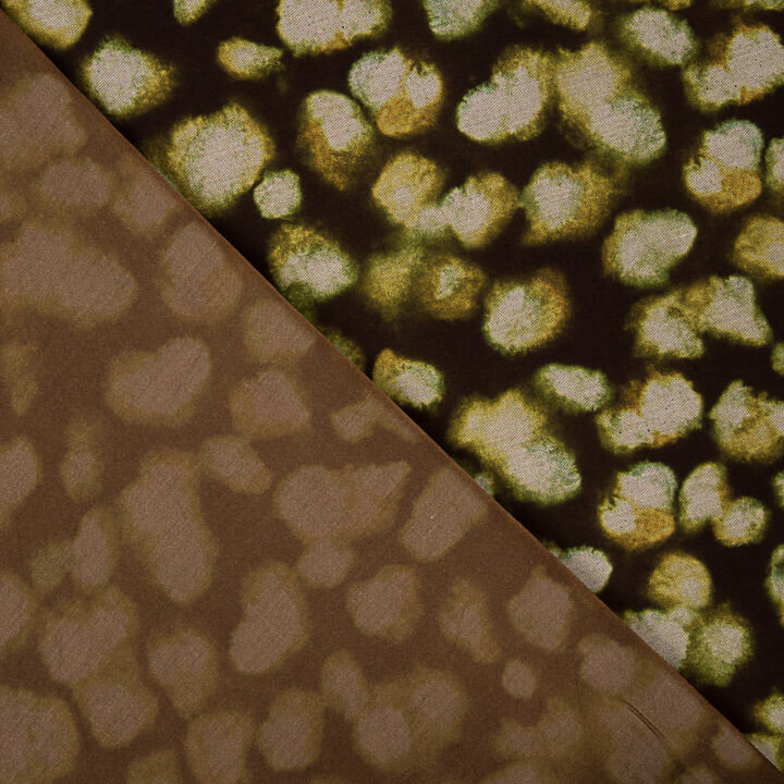 Viscosa Estampada Doble Cara Mosaico Oliva - Ribes y Casals