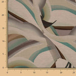 Viscosa Estampada Doble Cara Ondas Abstractas Verde Agua - Ribes y Casals