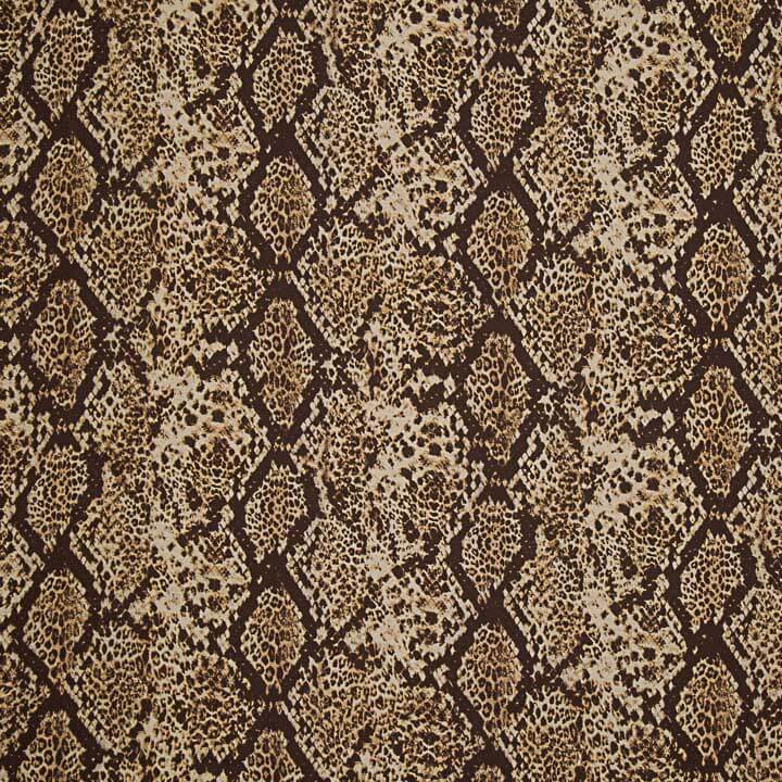 Viscosa Estampada Doble Cara Animal Print Serpiente Marrón - Ribes y Casals