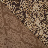 Viscosa Estampada Doble Cara Animal Print Serpiente Marrón - Ribes y Casals