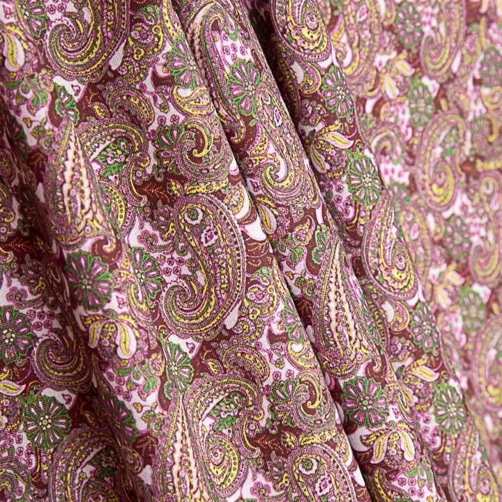Popelín Estampado Cachemir Rosa - Ribes y Casals