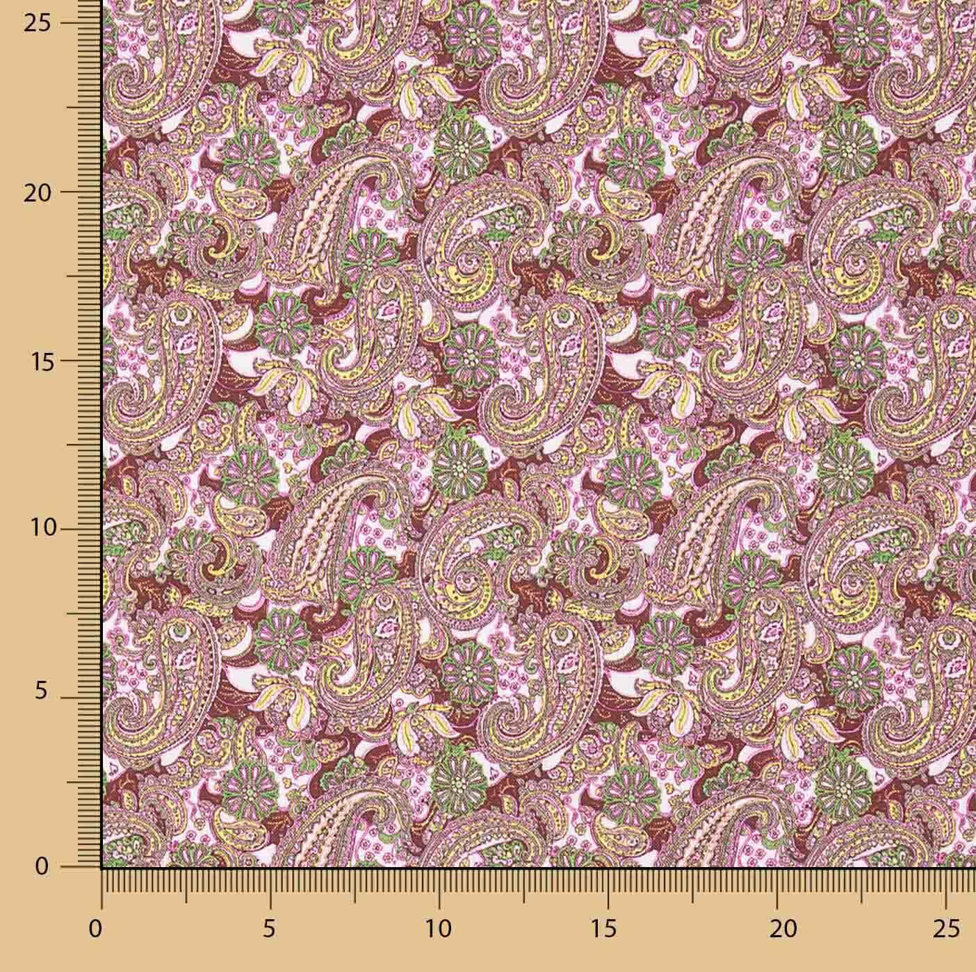 Popelín Estampado Cachemir Rosa - Ribes y Casals