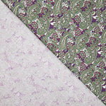 Popelín Estampado Cachemir Verde y Malva - Ribes y Casals