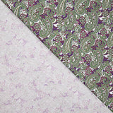 Popelín Estampado Cachemir Verde y Malva - Ribes y Casals