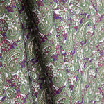 Popelín Estampado Cachemir Verde y Malva - Ribes y Casals
