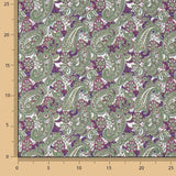 Popelín Estampado Cachemir Verde y Malva - Ribes y Casals