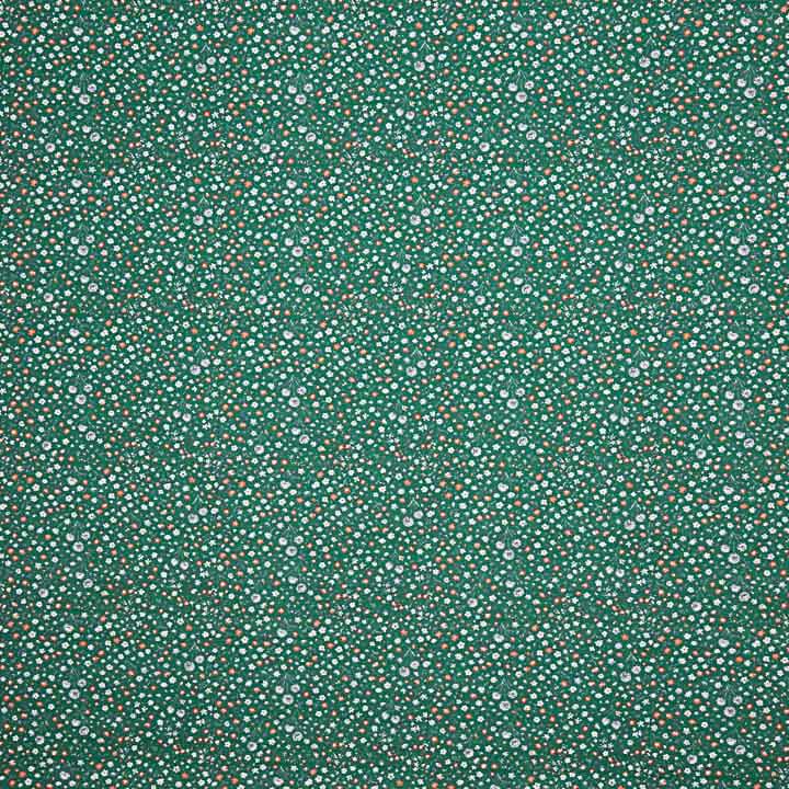Popelín Estampado Mini Flores Verde - Ribes y Casals