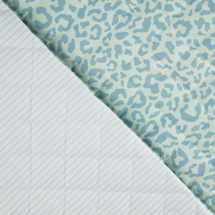 Acolchada Reversible Nairobi Azul Animal Print y Rayas - Ribes y Casals