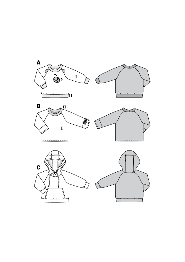 Patrón Burda 9308 Sweatshirt - Ribes y Casals