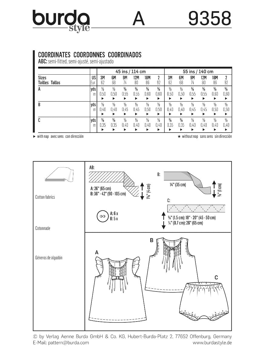Patrón Burda 9358 Combinación - Ribes y Casals