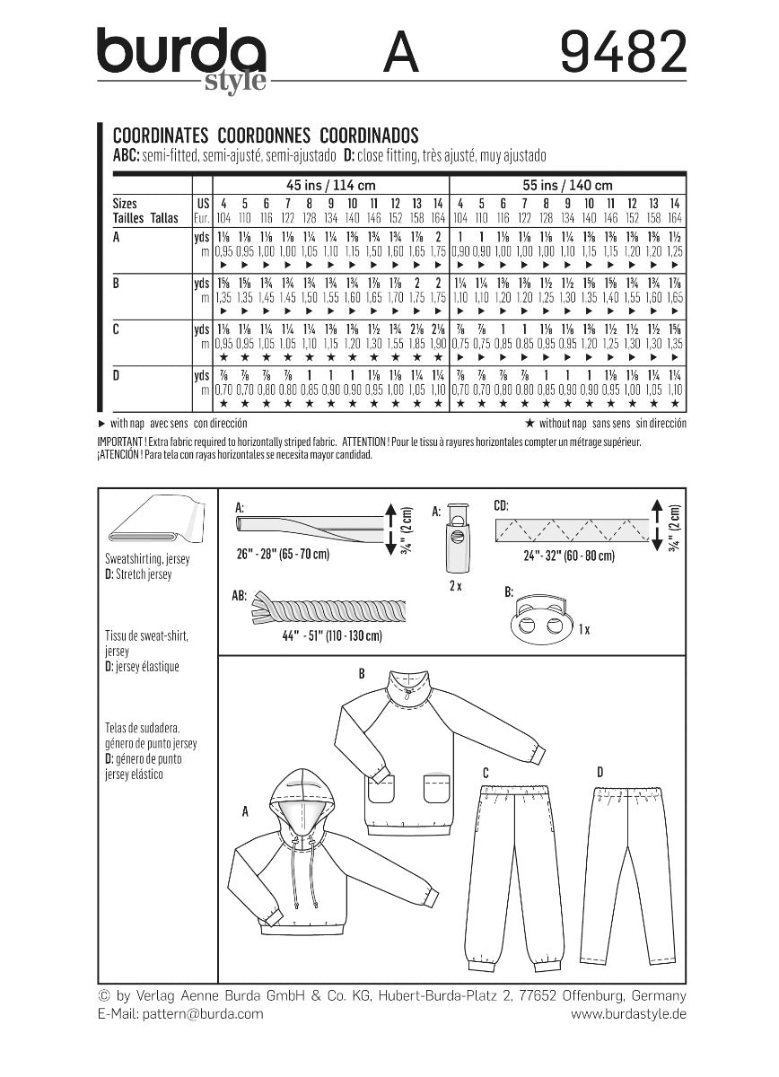 Patrón Burda 9482 Combinación - Ribes y Casals