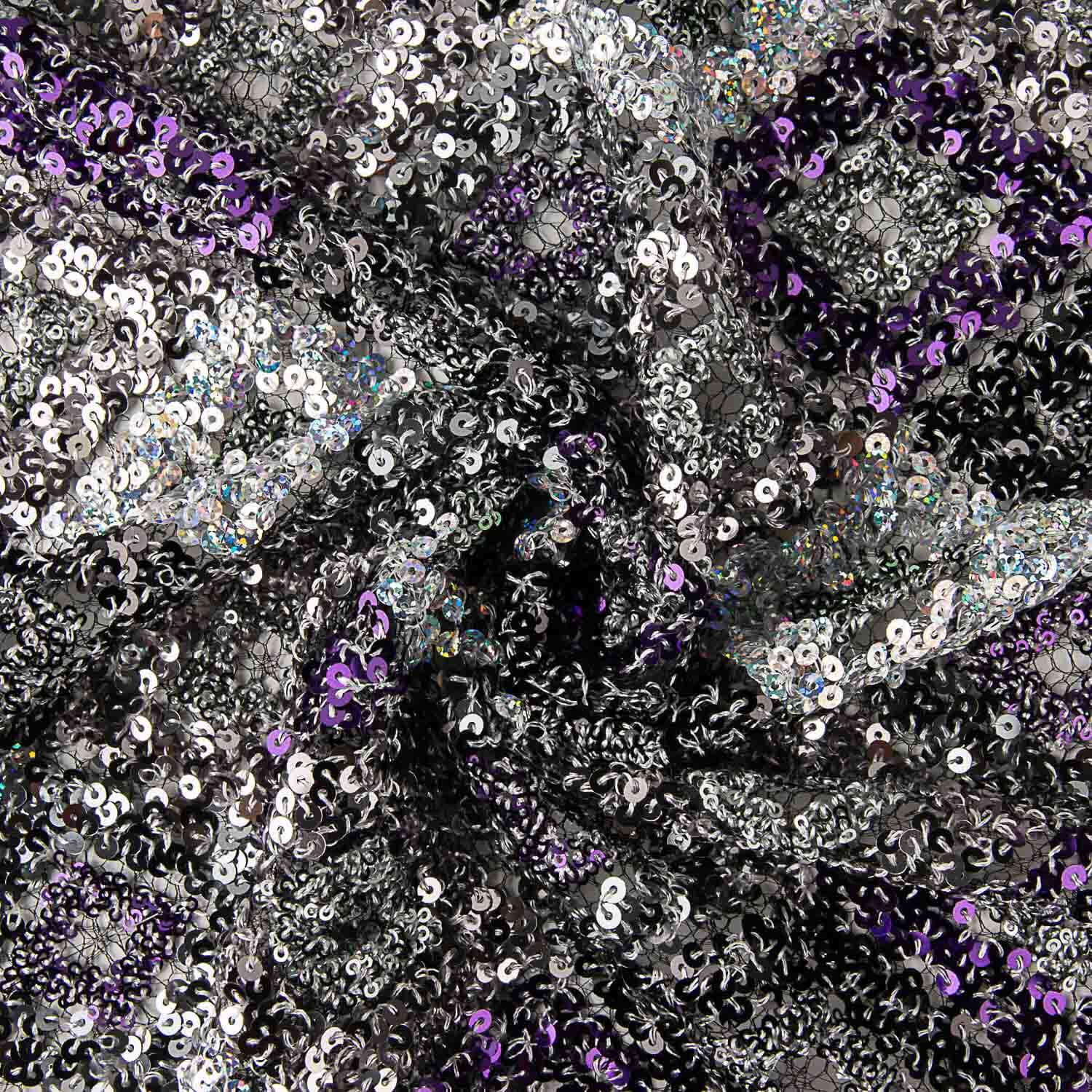 Blonda Fantasía Rombos Plata y Malva - Ribes y Casals