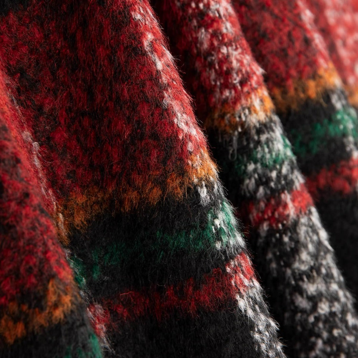 Tela Abrigo Checks Granate - Ribes y Casals