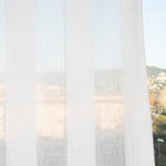 Visillo Raya Jacquard Blanco Natural - Ribes y Casals