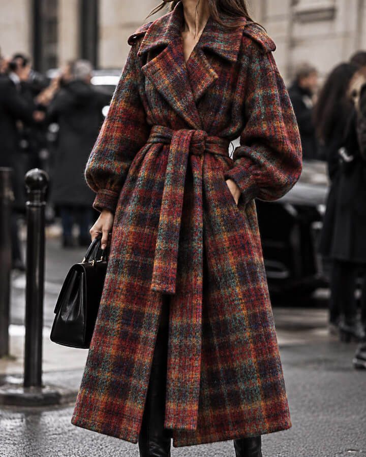 Tweed de Lana Glencoe Doble Faz Rojo y Turquesa - Ribes y Casals