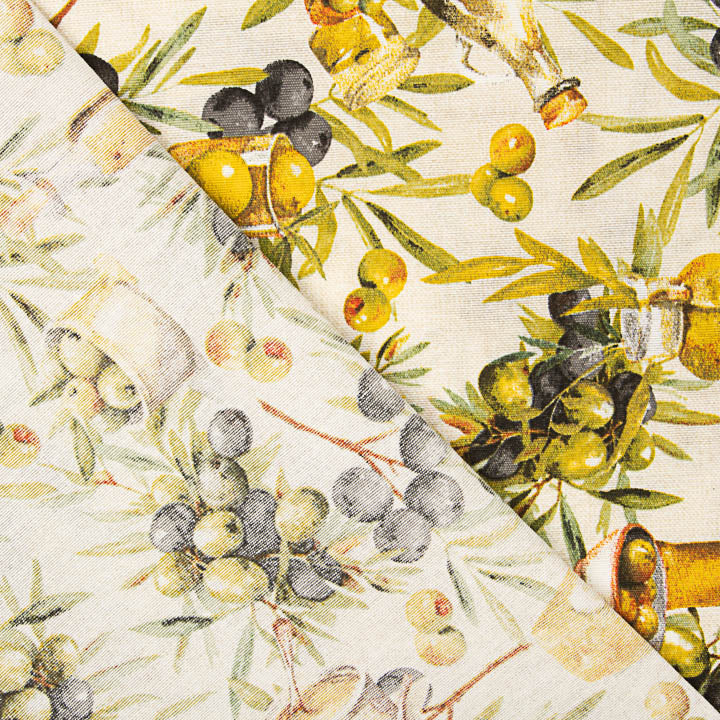 Loneta Estampada Aceitunas y Aceite de Oliva - Ribes y Casals