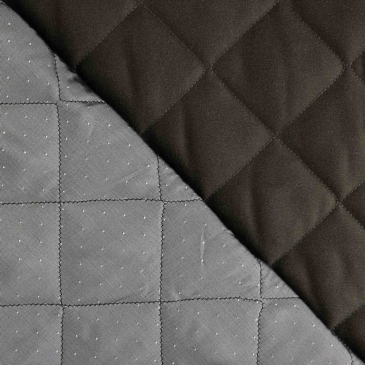 Acolchada Sarga Doble Cara Verde Grisáceo y Plumeti Gris - Ribes y Casals