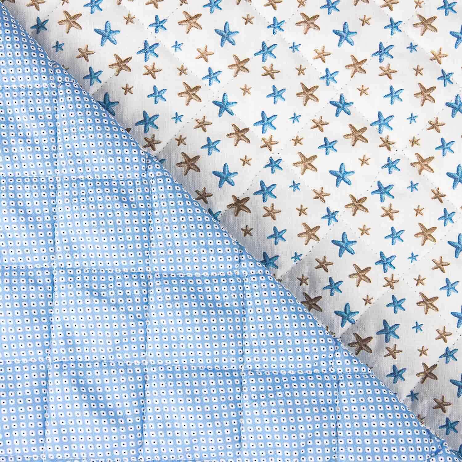 Acolchada Popelín Estrellas y Lunares Azul - Ribes y Casals
