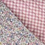 Acolchada Popelín Vichy Rosa y Multiflores - Ribes y Casals