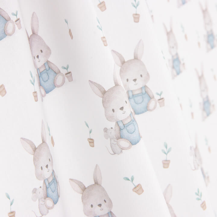 Percal Estampado Conejitos Azul - Ribes y Casals