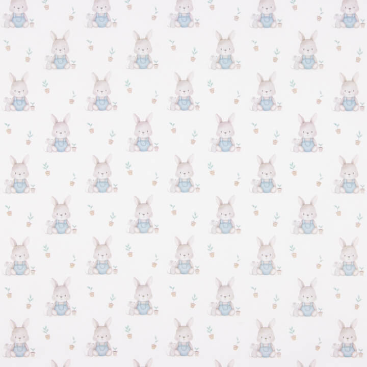 Percal Estampado Conejitos Azul - Ribes y Casals