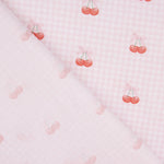 Percal Estampado Cerezas Vichy Rosa - Ribes y Casals