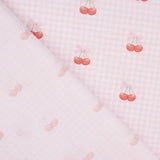 Percal Estampado Cerezas Vichy Rosa - Ribes y Casals