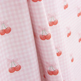 Percal Estampado Cerezas Vichy Rosa - Ribes y Casals