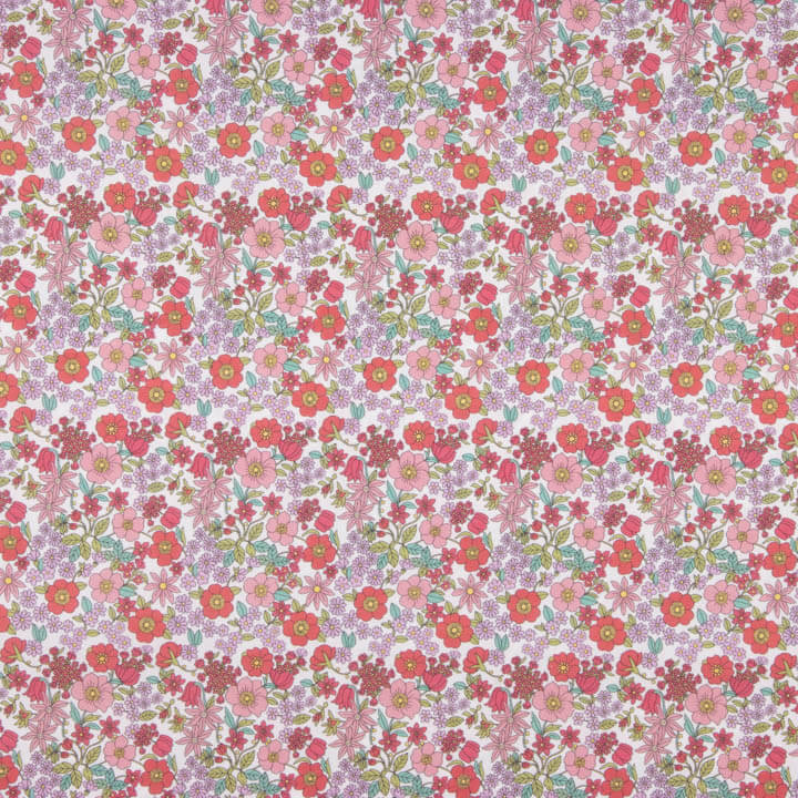 Percal Estampado Jardín Floral Rosa - Ribes y Casals