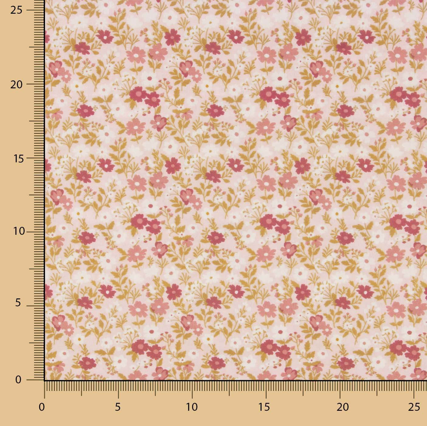Percal Estampado Flores Silvestres Rosa - Ribes y Casals