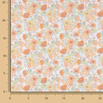 Percal Estampado Flores Acuarela Naranja - Ribes y Casals