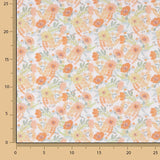 Percal Estampado Flores Acuarela Naranja - Ribes y Casals