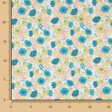 Percal Estampado Flores Turquesa - Ribes y Casals