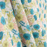 Percal Estampado Flores Turquesa - Ribes y Casals