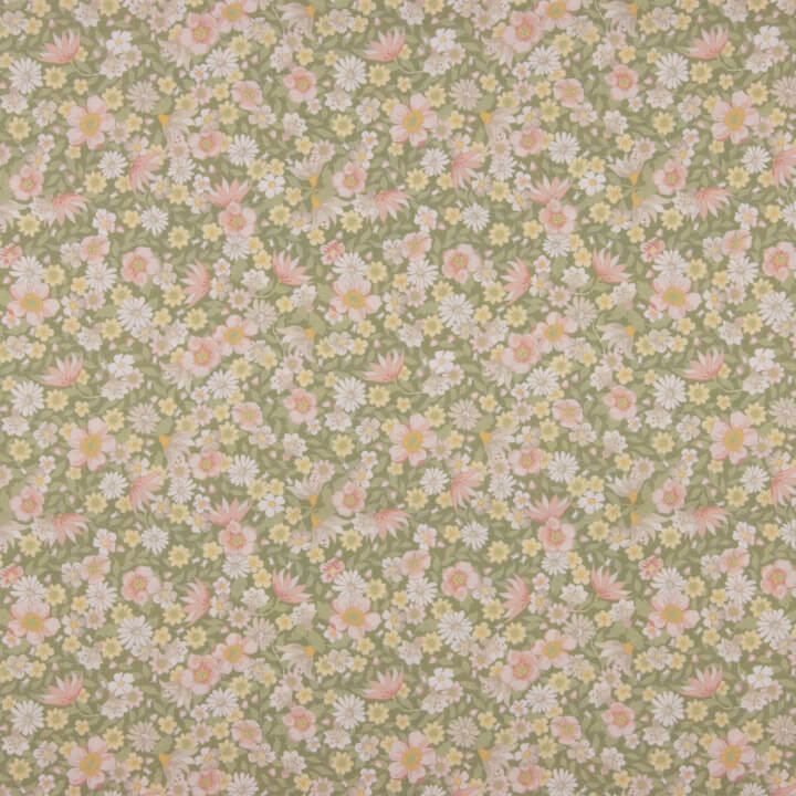 Percal Estampado Pradera Floral Verde - Ribes y Casals