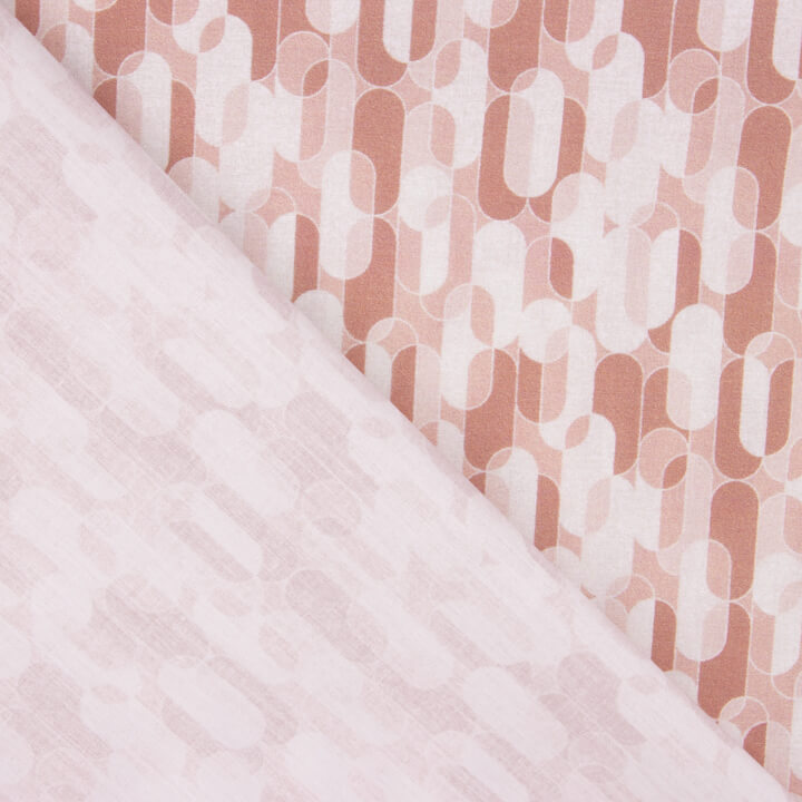 Percal Estampado Geométrico Retro Rosa - Ribes y Casals