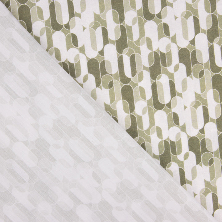 Percal Estampado Geométrico Retro Beige - Ribes y Casals