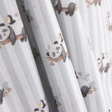 Percal Estampado Pandas Rayas Gris - Ribes y Casals